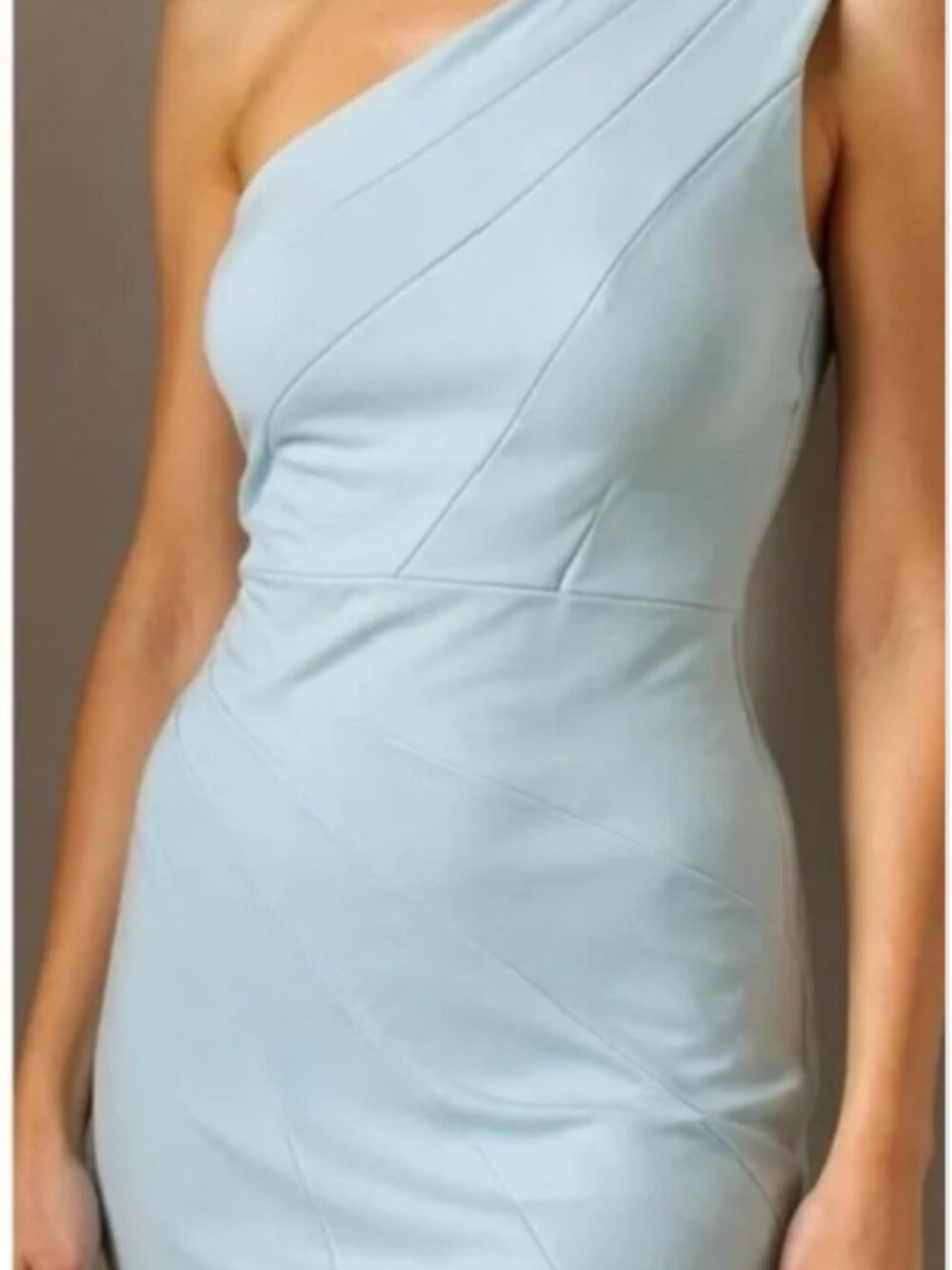 NWT Michael Costello x Revolve Ava Ice Blue Asymmetric One Shoulder Mini